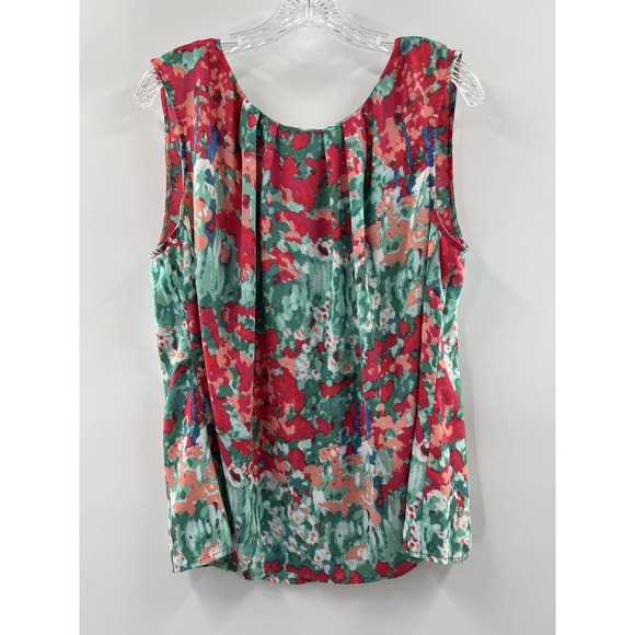 Talbots Tops - Talbots Women’s Sleeveless Keyhole Button Back Floral Tank Blouse Size 2X